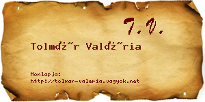 Tolmár Valéria névjegykártya